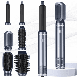Air styler 6 in 1 Haarstyler Atopskins Hair styler mit Föhnbürste Warmluftbürste Haartrockner Lockenstab, Glättbürste, Geben Sie dem Haar Volumen, Glätten, Locken und Föhnen Sie Trockenes Haar