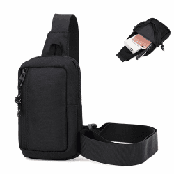 Bauchtasche Gürteltasche für Damen und Herren, Handy Umhängetasche Schwarz, Outdoor Sport Groß Handytasche Hüfttasche Brusttasche Wasserdicht Laufgürtel Geldgürtel für Camping Wandern Fitness Fahrrad
