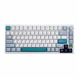 GK GAMAKAY TK75 V2 75% Gasket Leise Mechanische Tastatur mit TFT Bildschirm, Kabel/Bluetooth/Kabellos RGB Lichtbalken Hot-Swap-fähig 5-lagige Polsterung Gaming Tastatur (GamaKay Pegasus Switch)
