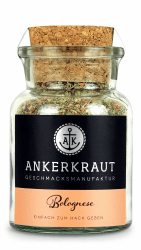 Ankerkraut Bolognese Gewürz, für italienische Spaghetti Bolognese und Lasagne, 100g im Korkenglas