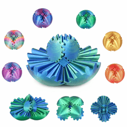 Gear Ball 3D gedrucktes Fidget Spielzeug Drehbare Zahnradkugel Stressabbau Schreibtischspielzeug Erwachsene und Kinder Geschenk für Weihnachten Wichteln (Glänzendes Grün, Durchmesser: 6,5 cm)