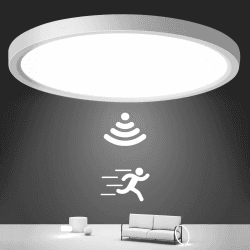 Oraymin Lampe Deckenlampe mit Bewegungsmelder Innen, 24W 2400LM Rund Deckenlampe mit Bewegungssensor Innen, Ø30CM Ultra Dünn 4000K LED Deckenleuchte Sensor als Flur/Balkon