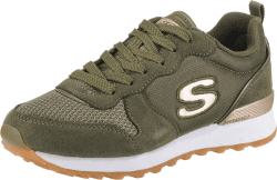 Skechers Damen Og 85 Gold'n Gurl Sneakers 41 EU Olive Suede Nylon Mesh Rose Gold Trim