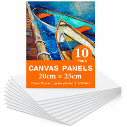 Koncci Leinwand zum Bemalen Set (10 Stück) 20x25cm, Baumwolle Vorgespannte Weiße Künstler Leinwände zum Malen Leinwand Malkarton, Geeignet für Acryl und Ölfarben
