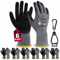 Nopaben 6Paar Arbeitshandschuhe herren - montagehandschuhe mit optimaler Griffigkeit & feinem Tastgefühl, ölresistent und atmungsaktiv, Industrie-Schutzhandschuhe für Mechanik und Werkstatt, GröÃŸ
