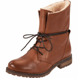 Palado Stiefeletten Damen Kasos – handgefertigt in Portugal aus edlem Rindsleder – warm gefüttert für kalte Tage – mit rutschfester TPR-Sohle – stilvoll & robust 38 EU Christiecaramel Brown