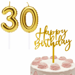Bolosa Kerze 30 Geburtstag Frau Mann, Geburtstagskerze 30 und Happy Birthday Tortendeko, 30. Geburtstag Frau Mann, Zahlen Kerzen 30, Geburtstag 30 Jahre Frau, Kerzen 30 Tortendeko Geburtstag