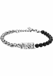 Diesel Unisex Font-Gliederarmband Achat schwarz, DX1541040