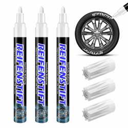 PELKDEX 3 Stück Reifenstift Weiß Auto Reifen Stift Hohe Kapazität Reifenstift Wasserfest Auto Reifenmarker Reifen Lackstifte für Auto Motorrad Reifen
