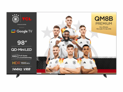 TCL 98QM8B Fernseher MiniLED 98 Zoll, QLED, 144Hz, 4K HDR Premium 1600nits, Google TV, Dolby Atmos, Onkyo, Game Master Pro 2.0