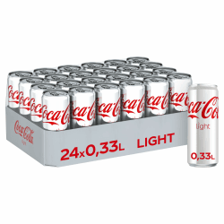 Coca-Cola Light - prickelndes Erfrischungsgetränk mit originalem Coke-Geschmack - ohne Zucker und ohne Kalorien - koffeinhaltiger Softdrink in Einweg Dosen (24 x 330 ml)