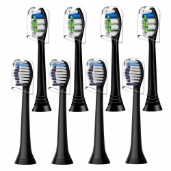 8 Stück Zahnbürstenköpf Kompatibel mit Philips Sonicare elektrische Zahnbürste, 4 Stück Precision Clean und 4 Stück Whitening Clean Bürstenköpfe, Schwarz.