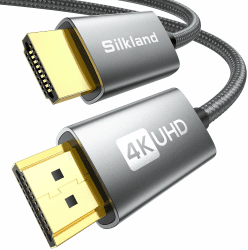 Silkland HDMI Kabel 0.5Meter 4K@60Hz 2K@144Hz, HDMI 2.0 Kabel mit ARC UHD HDR 3D High Speed 18Gbps Ethernet, HDMI Kabel für Soundbar Fernseher Blu-Ray Beamer Laptop TV PS4/PS5 Konsole PC Monitor