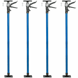 tectake Deckenstütze Montagestütze mit je 30 kg Tragkraft mit Blitzspanner 115 bis max. 290 cm - Diverse Modelle - (4er Set Blau | Nr. 402400)