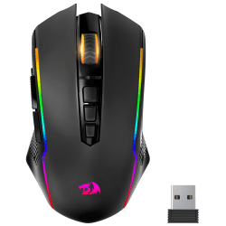 Redragon Gaming Maus Kabellose, RGB Wiederaufladbare Gaming-Maus mit 9 Macro Editing Programmierbare Tasten/8000 DPI, Ergonomische Wireless Gaming Maus, 70Hrs fur PC/Mac Gamer