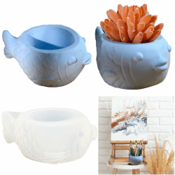 Silikonform Gießform Blumentopf Silikonform Beton Gipsform Fisch Silikonform Tiere Epoxidharz Form Blumentopf Gießform Fisch Harzguss Form Tiere Form DIY Kunstharz Blumentopf Form Haus Dekoration