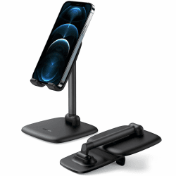 UGREEN Handy Ständer Handy Halter verstellbar Handyständer für Tisch Handy Aufsteller Smartphone Ständer klappbar kompatibel mit iPhone 15 14 13 12 Galaxy S23 Ultra S23+ S23 Huawei 4,7-7,9" (Schwarz)