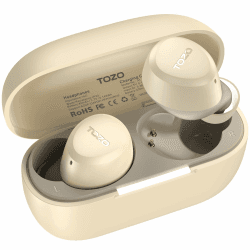 TOZO A1 Mini Bluetooth Kopfhörer 5.3 Kopfhörer Kabellos Bluetooth, In Ear Kopfhörer für kleine Ohren mit APP Steuerung, 32 Std Spielzeit Stereo Ohrhörer, IPX5 Wasserdicht Kabellose Kopfhörer - Khaki