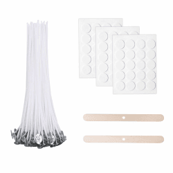 Bolosa 50 Stück Kerzendocht, Kerzendochte für Kerzen, Kerzen Docht Set, Kerzendocht Kaufen, Kerzendochte für Dicke Kerzen, Kerzen Selber Machen Set, Dochte für Kerzen Gießen, Candle Wick 12cm (M)