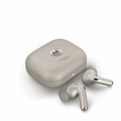 Motorola Mobility Moto Buds+ Sound by Bose (Bluetooth 5.3 Earbuds, Dolby Head Tracking + Dolby Atmos, aktive Geräuschunterdrückung, kabelloses Laden, bis zu 38 Stunden),Beach Sand