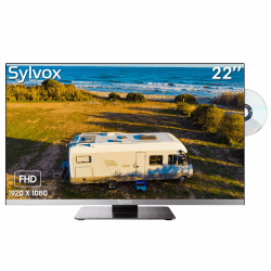 SYLVOX TV 12V 1080P LED-Fernseher | 48.25MHz-863.25MHz Frequenzbereich | FM Radio Funktion | Knackiges Bild und fesselnder Ton DVB-C/T2/S2 CI+| eingebauter DVD-Player| Sleep Timer|EPG
