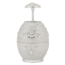 Dekorative Zahnstocher 1 Stück Zahnstocherhalter, Zahnstocherspender, für das Schreibtischbüro(Silberne silberne Blume)