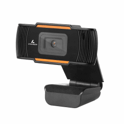 LYCANDER USB - Webcam mit Integriertem Mikrofon, 1080p Full HD, 30fps, Schwarz und Orange - Für Desktop, Laptop, Windows, Mac, Linux, Online-Meetings, Streaming, Video-Chats