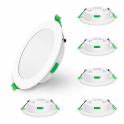 ALUSSO LED Einbaustrahler Ultra Flach 7W 230V, Dimmbar LED Deckenspots 580lm 30mm Einbautiefe, Warmweiß 3000K Neutralweiß 4000K Kaltweiß 6500K Einbauleuchten IP44 für Badezimmer Wohnzimmer, 6er Set