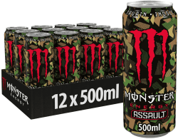 Monster Energy Assault - erfrischender Energy Drink mit 160 mg Koffein - in praktischen Einweg Dosen (12 x 500 ml)