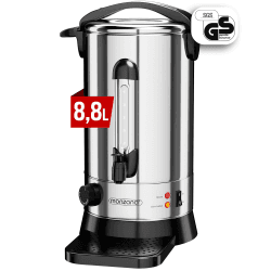 MONZANA® Glühweinkocher 8,8L mit Zapfhahn Auffangschale Edelstahl Temperatureinstellung 30-110°C Heißgetränkespender Punschkocher Heißgetränkeautomat