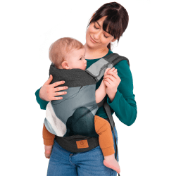 LIONELO Margareet Baby Trage, 3 Tragepositionen, richtige Position des Babys, versenkbare Haube, doppelter Schutz, hautfreundliche Materialien, Gürtel, TÜV Zertifikat