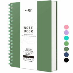 RETTACY Notizbuch B5 Gepunktetes, Bullet Dot Grid Journal, Spiral-Notizbücher 300 Blatt/150 Seiten zum Schreiben, 100gsm, PVC Hardcover, für Frauen Männer Arbeit Büro Schule 19 x 25 cm - Dunkelgrün