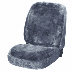 WOLTU Universal Lammfellbezug Auto Sitzbezug 100% Echtlammfell Vollbezug Vordersitzbezug, Feste Wolle, ca, 1,8 cm Dicke, Silber