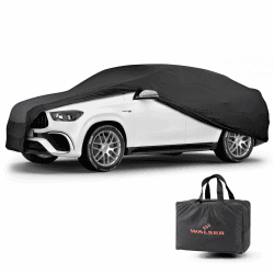 Walser Abdeckung Auto Indoor Stretch Basic, Autoabdeckung Winter, staubdichte Autogarage Abdeckung, Autoplane Winter, Autogarage Abdeckung Winter, Abdeckung für Auto, Auto Abdeckplane SUV XL schwarz
