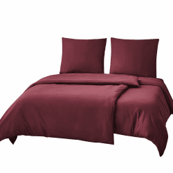 RUIKASI Bettwäsche 135x200 4teilig Rot - Bettbezüge 135 x 200 2er Set Burgunderrot mit Kissenbezüge, Bettwäsche-Sets 135x200cm aus Mikrofaser mit Reißverschluss Weich und Bügelfrei