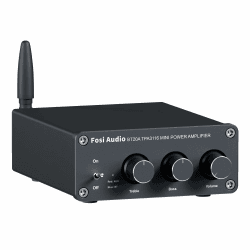 Fosi Audio BT20A Bluetooth Verstärker, 200W Mini Hifi Verstärker mit TPA3116 Amp Chip, Bass und Treble Regler, Stereo Verstärker Class D 2.0 Kanal