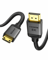 Silkland 8K Mini HDMI auf HDMI Kabel 2.1 2M, 8K@60Hz 4K@120Hz, 48Gbps High Speed ​​HDMI auf Mini HDMI Kabel Bidirektional HDR eARC kompatibel mit Kamera Raspberry Pi Zero Grafikkarte Tablet Projektor