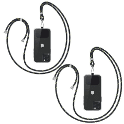 GUMO-LONG Handykette Universal zum Umhängen - Kompatibel mit jedem Handy und Smartphone, Kette zum Umhängen, Hülle mit Kordel, Handyband mit jeder Hülle kombinierbar Schwarzgold + Schwarzgrün