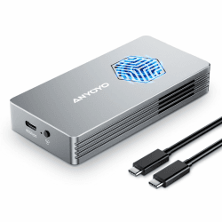 40Gbps M.2 NVMe SSD Gehäuse mit Lüfter, ANYOYO NVMe Gehäuse für Thunderbolt 4/3,USB4 M.2 SSD Gehäuse für PCIe 2280 M-Key (B+M Key), USB C Aluminium SSD Gehäuse kompatibel für USB 4/3,2/3,1/3,0/2,0