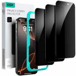 ESR für iPhone 16 Pro für Panzerglas, Displayschutzfolie 3 Stück, Display Sichtschutzfolie aus gehärtetem Glas mit einfachem Befestigungswerkzeug, mikrogebogene Kanten, Hüllenfreundlich