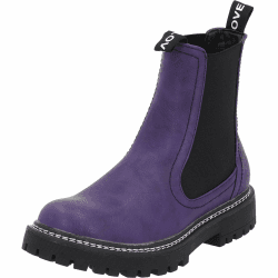 Palado Chelsea Boots Damen Dedej - warme & bequeme Winterschuhe mit rutschfester Gummisohle - moderne Boots mit Stretch-Einsatz für Herbst & Winter 37 EU Violett