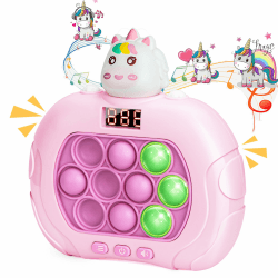 Coolden Pop Fidget Spiel Fidget Toys Quick Push Bubble Game für Kinder Erwachsene Pop Elektronisches Spielzeug mit LED Bildschirm Stress Sensory Spielmaschine Geschenk für Jungen Mädchen Einhorn