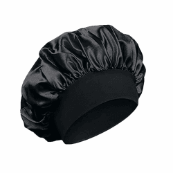 iLamvie Satin Haarhaube, Nacht Schlafhaube,Schlafhaube Haare Schützen,Satinhaube Zum Schlafen,Haarnetz Für Damen Und Mädchen(Schwarz)