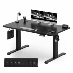 Homall Höhenverstellbarer Schreibtisch 120x60 cm, Schreibtisch Höhenverstellbar, Elektrischer Schreibtisch mit Vierteilige Tischplatte, Computertisch mit Memory Funktion,Standing Desk