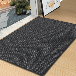 BEQHAUSE Fußmatte Innen Schmutzfänger Türmatten rutschfest, Schmutzfangmatte Waschbar Eingang Matte Fussmatte für Front Hintertür, Eingang, Flur, 80x120 cm, Holzkohle
