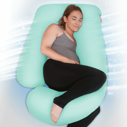 PinkFroggie Kühlung Seitenschläferkissen mit Seidige Bezug,J Form Schwangerschaftskissen für Heißer Schläfer,Kissen Stillkissen Lagerungskissen für Frauen&Seitenschläfer,Körperkissen Ganzkörperkissen