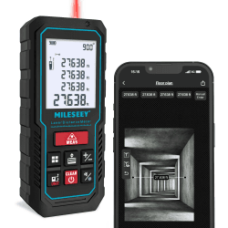 70M Laser Entfernungsmesser mit Telefon-App, MiLESEEY Lasermessgerät mit Elektronischer Neigungssensor, ±2mm Genauigkeit, Pythagoras, Fläche und Volumen, Hintergrundbeleuchtetes 2" LCD