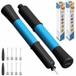 Fenxyo Dual-Action Ballpumpe mit Nadelaufbewahrung und 5/10 Nadeln, Fußball Luftpumpen mit ausziehbarem Kabel für Fußball, Volleyball, Basketball, Rugby Ball, Luftballons und andere aufblasbare