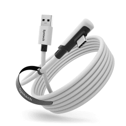 Syntech Link Kabel 3M, Kompatibel mit Oculus Meta Quest 3/3S, Quest2/1/Pro und Pico 4, PC Steam VR Zubehör, High Speed Datenübertragung, USB 3.0 zu USB C Kabel für VR und Gaming PC, Weiß