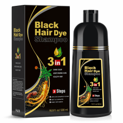 haarfarbe schwarz haarfärbeshampoo für Männer und Frauen, haarfarbe shampoo für Graues Haar, black hair dye shampoo 3 in 1,Hair Color Shampoo für trockenes Haar 500ml…